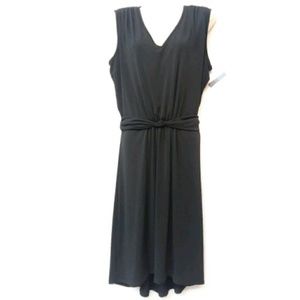 Ellen Tracy Black Knit Dress Twist Front Classic